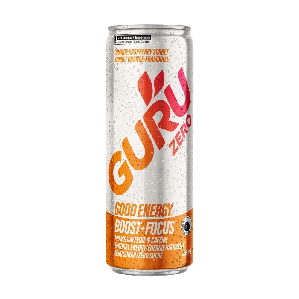 Image GURU GOOD ENERGY Zero Sorbet Orange Framboise 355ml